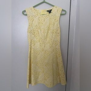 H&M Sleeveless Lace Mini Dress - Yellow